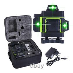 12/16 Lines Green Laser Level 360° Rotary Self Leveling Cross Measure Tool Set