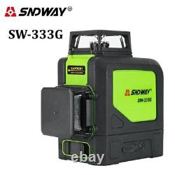 12 Green Line 360° Self Leveling Laser Level Outdoor 3D Cross Rotary Measure Kit