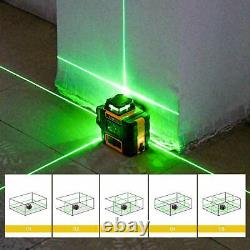 12 Line Green Laser Level Auto Self Leveling 360° Rotary Cross Measure & googles