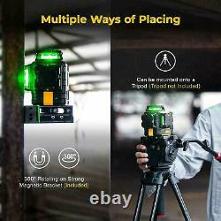 12 Line Green Laser Level Auto Self Leveling 360° Rotary Cross Measure & googles