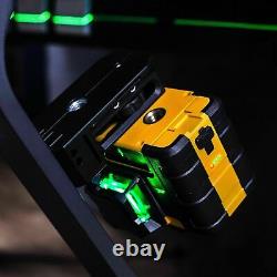 12 Line Green Laser Level Auto Self Leveling 360° Rotary Cross Measure & googles