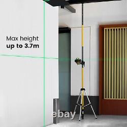 12 Lines 3D Green Laser Level with 3.7m/12ft Telescoping Tripod Layout Tools