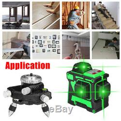 12 Lines GREEN Laser Level 360° Rotary Cross Horizontal Measure SELF LEVELING