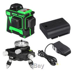 12 Lines GREEN Laser Level 360° Rotary Cross Horizontal Measure SELF LEVELING