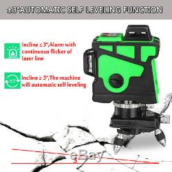 12 Lines GREEN Laser Level 360° Rotary Cross Horizontal Measure SELF LEVELING