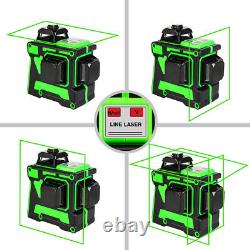 12 Lines Green Laser Level 360 Rotary 3D Self Leveling Cross Measure Tool Tripod