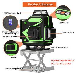 16 Line 4D Laser Level Self Leveling 360 Rotary Lazer Levels Cross Line Measure