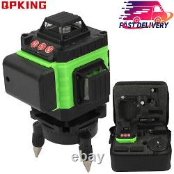 16 Line Cross Laser Level Tool Kit Remote 360° Rotary Self Leveling 15M Green