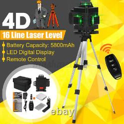 16 Lines 4D 360° Rotary Laser Level Cross Green Self Leveling Measure With Tripod