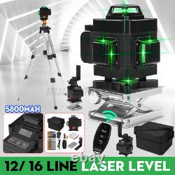 16 Lines 4D 360° Rotary Laser Level Cross Green Self Leveling Measure With Tripod