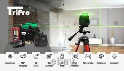 1x 360° ULTRA BRIGHT GREEN Plane & 1x Line Auto-Level Rotary Cross Laser KIT