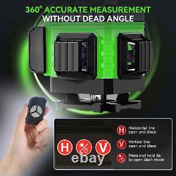 360° Rotary Laser Level Green Cross Line Laser Self Leveling 16 Line 15M 49ft