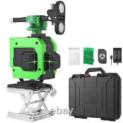 3D 12Line Green Laser Level Auto Self Leveling 360° Rotary Cross Measure&Toolbox