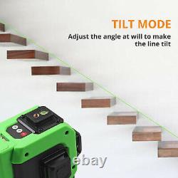 3D 12Line Green Laser Level Auto Self Leveling 360° Rotary Cross Measure&Toolbox