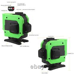 3D 12Line Green Laser Level Auto Self Leveling 360° Rotary Cross Measure&Toolbox