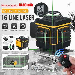 3D 12/16Line Green Light Laser Level Digital Self Leveling 360° Rotary Measuring