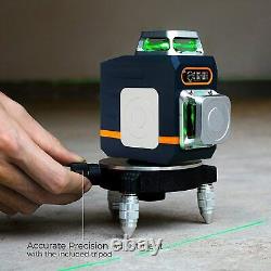 3D 2X360° Self Auto Leveling Rotary Cross Laser Level Green Laser Beam Level