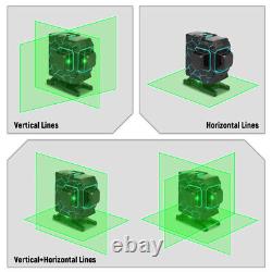 3D 360° 12 Lines Green Laser Level Auto Self Leveling Rotary Cross Line Measure