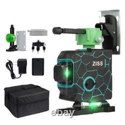 3D 360° 12 Lines Green Laser Level Auto Self Leveling Rotary Cross Line Measure