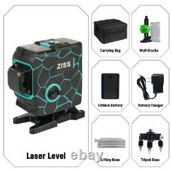 3D 360° 12 Lines Green Laser Level Auto Self Leveling Rotary Cross Line Measure