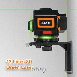3D 360° 12 Lines Green Laser Level Auto Self Leveling Rotary Cross Measure Tool
