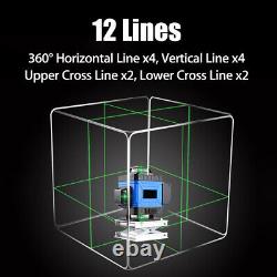 3D 8/12/16 Line 360° Rotary Measure Cross Green Laser Level Self Leveling