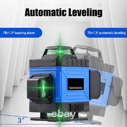 3D 8/12/16 Line 360° Rotary Measure Cross Green Laser Level Self Leveling