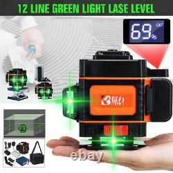 3D Laser Level 16/12 Line LED Display 360° Rotary Self Leveling Measure US