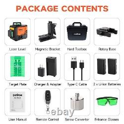 3D Laser Level 3x360 Green Self-Leveling Beam Vertical & Horizontal Rotary Base