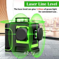 3D Rotary 12 Lines Green Laser Level Tool Measure Self-leveling For Construction