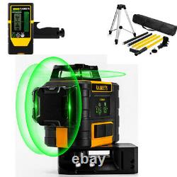 3D Rotary Green Laser Level 360° Self Auto Leveling Tripod Receiver KAIWEETS NEW