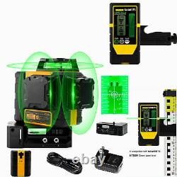 3D Rotary Green Laser Level 360° Self Auto Leveling Tripod Receiver KAIWEETS NEW