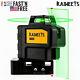 3d Rotary Green Laser Level Self Leveling 7 Modes Cross Line 197ft With Battery