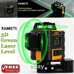 3D Rotary Laser Level Green Cross Line Laser Self Leveling 196ft/60m Fit Huepar