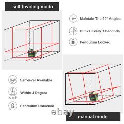 3D Rotary laser level Red Cross Line Laser Self Leveling 360 degree Huepar