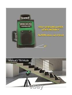 3x360° Rotary Laser Level Self Leveling Green beam Three Plane Cross Line L
