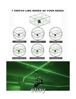 3x360° Rotary Laser Level Self Leveling Green beam Three Plane Cross Line L