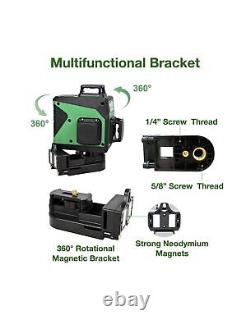 3x360° Rotary Laser Level Self Leveling Green beam Three Plane Cross Line L