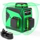 3x360° Rotary Laser Level Self Leveling Green Beam Three Plane Cross Line Las