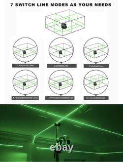 3x360° Rotary Laser Level Self Leveling Green beam Three Plane Cross Line Las