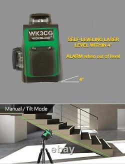 3x360° Rotary Laser Level Self Leveling Green beam Three Plane Green, red