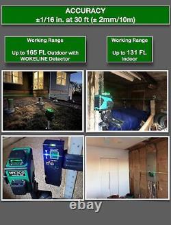 3x360° Rotary Laser Level Self Leveling Green beam Three Plane Green, red
