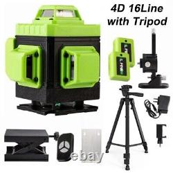4D 16 Line 360 Rotary Cross Self Leveling Laser Level+Remote+53'' Tripod Stand