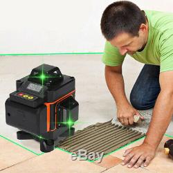 4D 16 Line Green Laser Level Auto Self Leveling 360° Rotary Cross Measuring