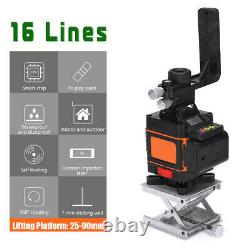 4D 16 Line Green Laser Level Auto Self Leveling 360° Rotary Cross Measuring AU