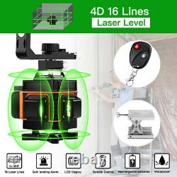 4D 16 Line Laser Level Auto Self Leveling 360° Rotary Measure + 59 Tripod Tool