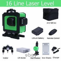 4D 16 Lines Green Beam Laser Level 360° Self Leveling Rotary Cross Measure Tool