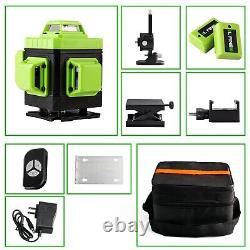 4D 16 Lines Green Laser Level Auto Self Leveling 360 Rotary +54in Tripod