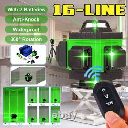 4D 16 Lines Green Laser Level Auto Self Leveling 360 Rotary Cross Measure Tool
