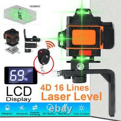 4D 16 Lines Green Light Laser Level Auto Self Leveling 360° Rotary Measure Cross